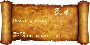 Bozsity Anna névjegykártya